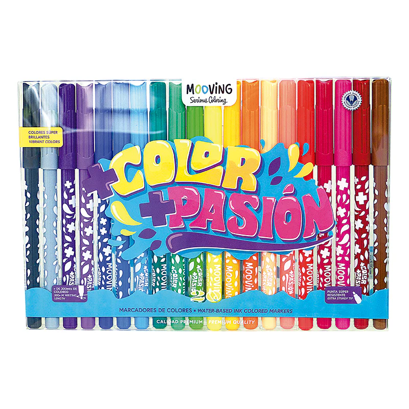 marcadores + color + pasion mooving blistx 20 und