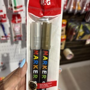 blister 2und marcador acrilico m&g plateado/dorado